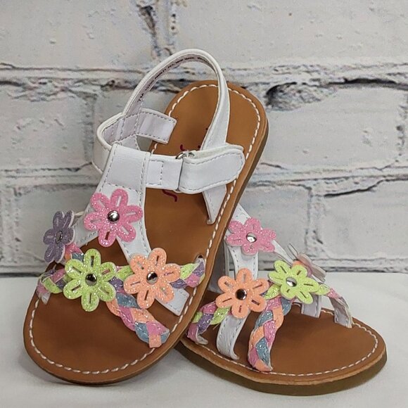 'RACHEL SHOES' 'AMALFI' PETAL FLOWER & STUDS SANDALS - Picture 1 of 16